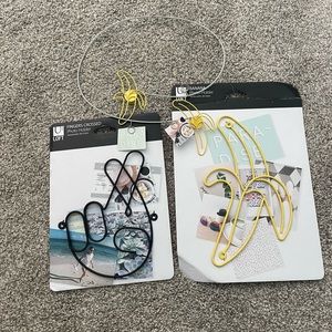 Umbra Loft Banana and Fingers Crossed Photo Holders Set of Three Yellow Black